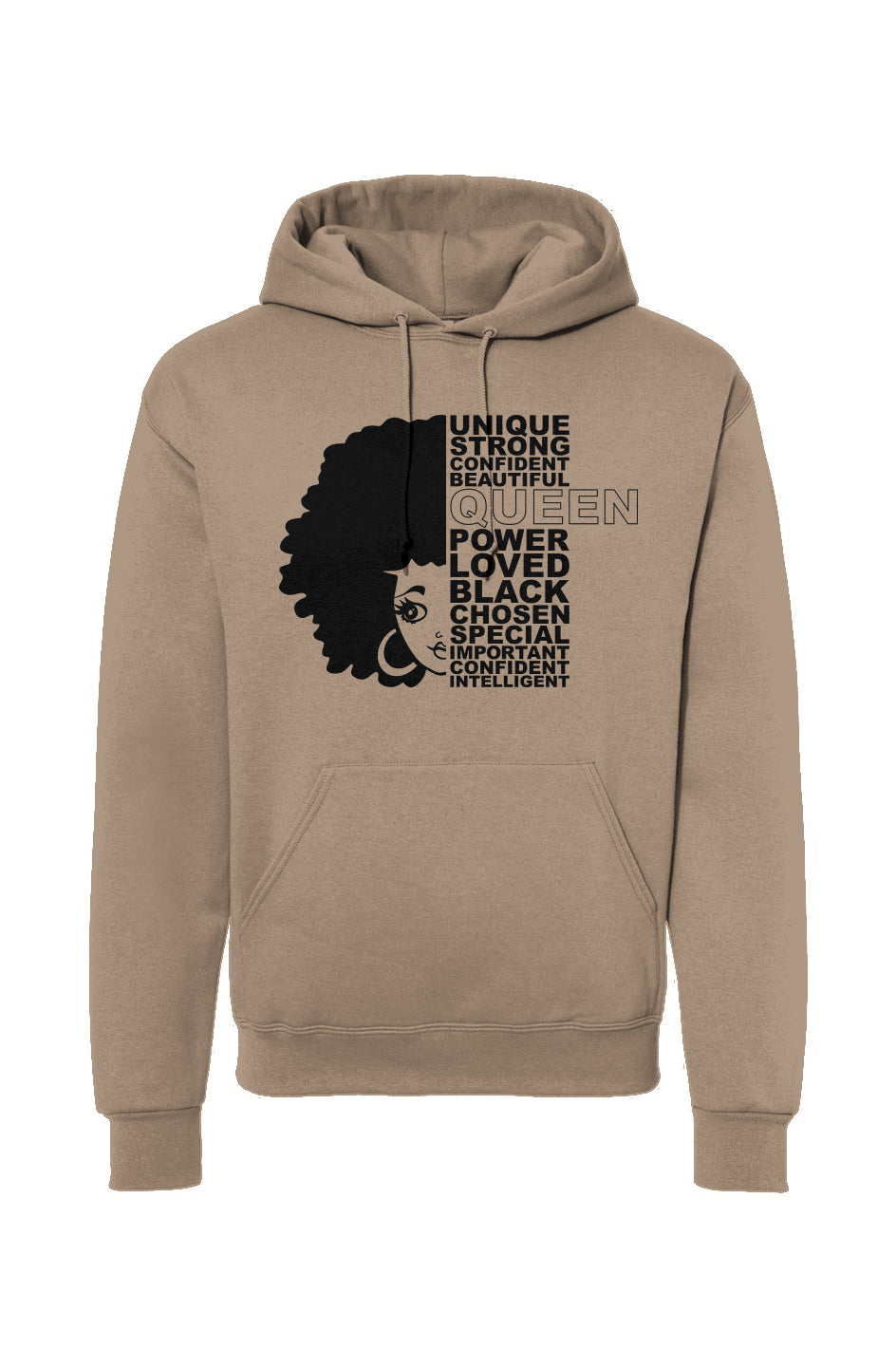 Black Queen Unique Strong Beautiful Drawstring Hooded Sweatshirt