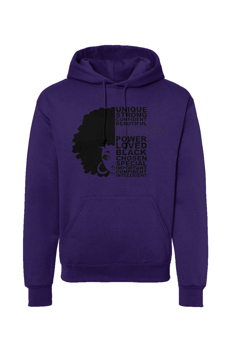 Black Queen Unique Strong Beautiful Drawstring Hooded Sweatshirt