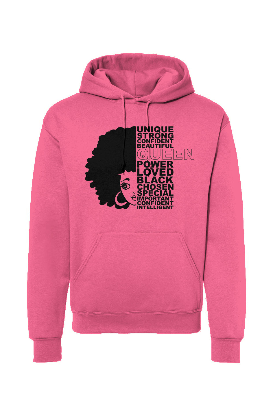 Black Queen Unique Strong Beautiful Drawstring Hooded Sweatshirt