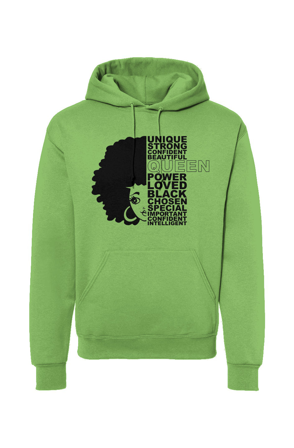 Black Queen Unique Strong Beautiful Drawstring Hooded Sweatshirt