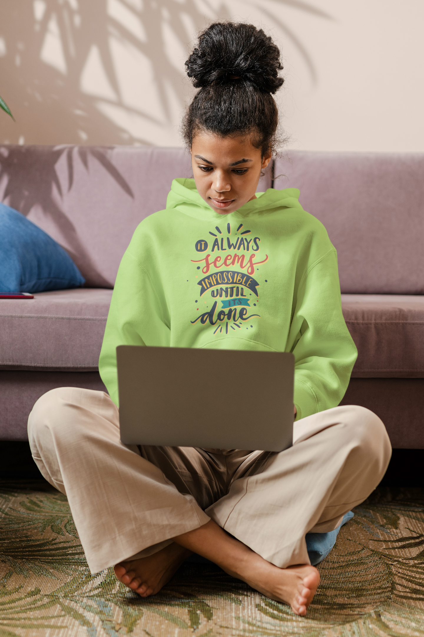 It Always Seems Impossible Until It’s Done Drawstring Hooded Sweatshirt