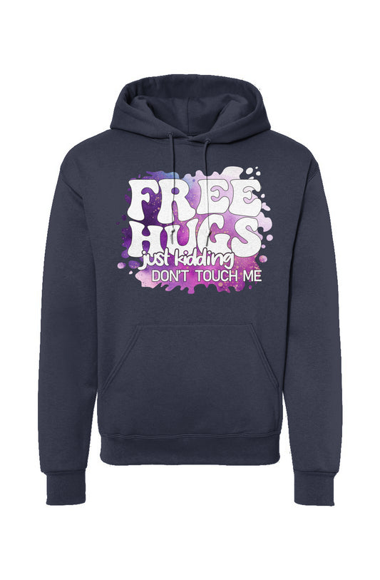 Free Hugs Just Kidding Don’t Touch Me Drawstring Hooded Sweatshirt