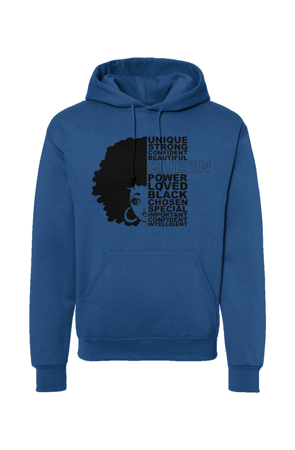 Black Queen Unique Strong Beautiful Drawstring Hooded Sweatshirt