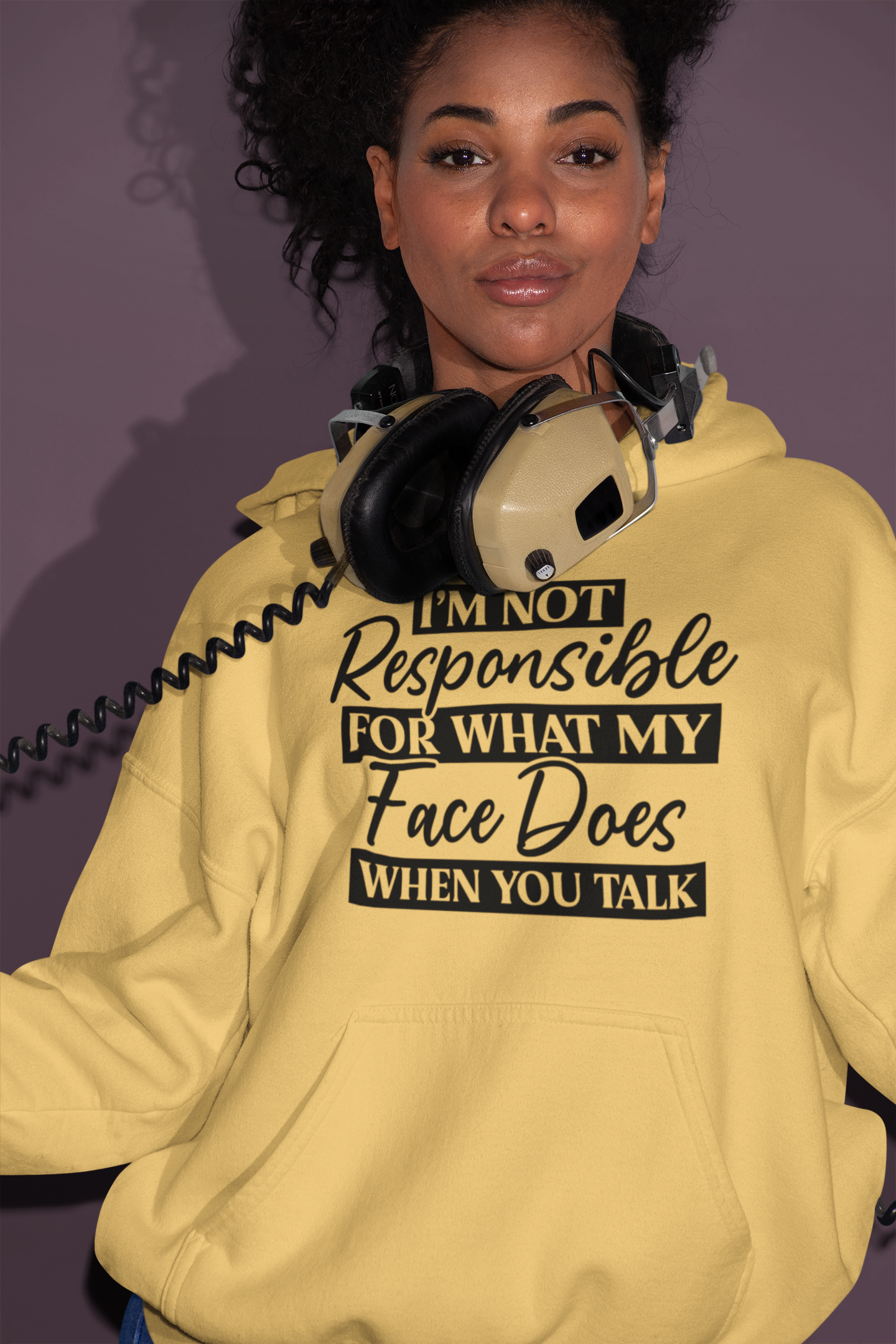 I'm Not Responsible For My Face Drawstring Hooded Sweatshirt