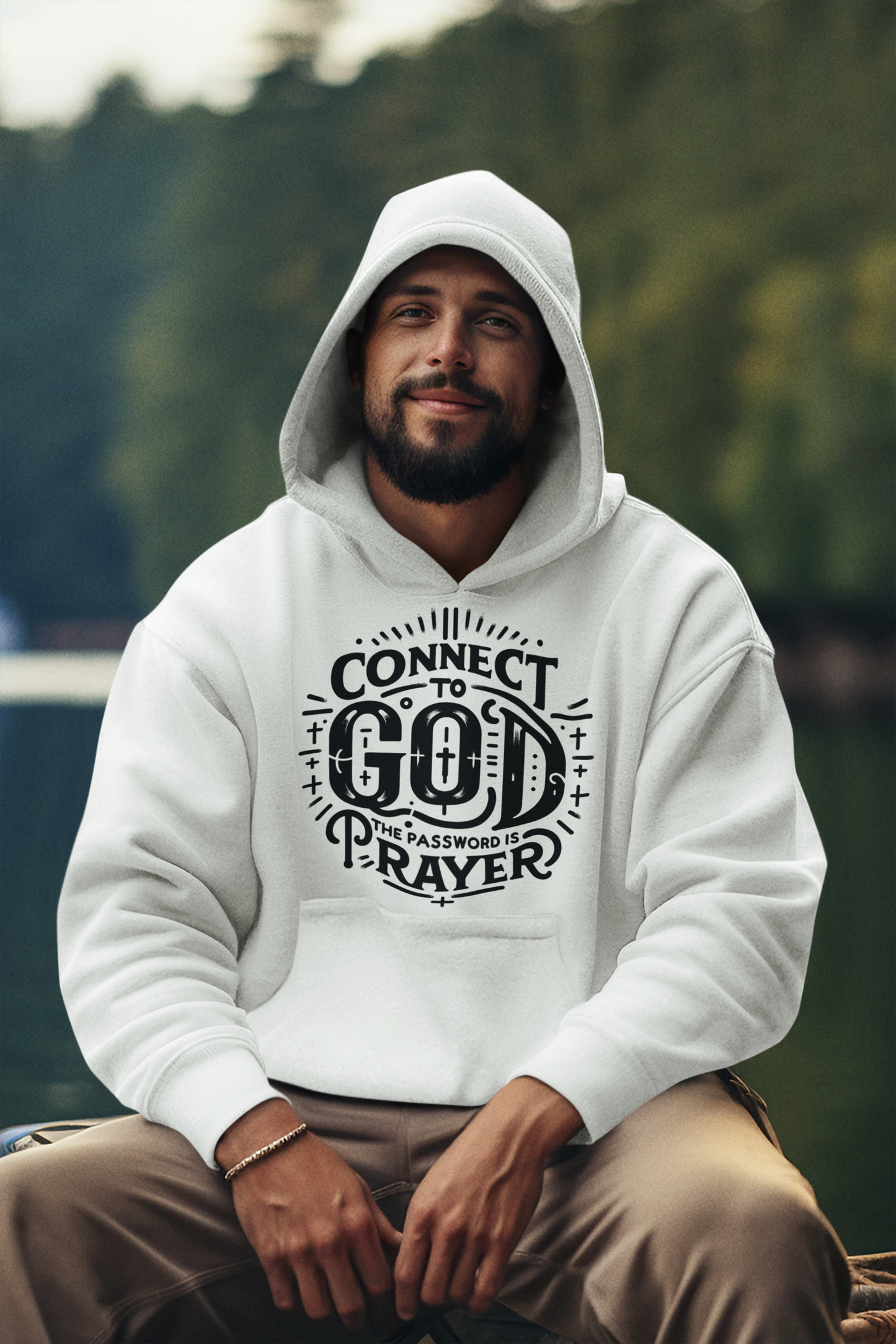 Connect To God Pullover Hooded Sweatshirt